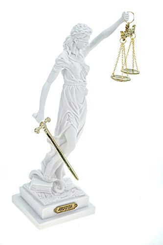 Alabaster Justitia Göttin figura Escultura Themis BGB justicia justicia 32 cm blanco