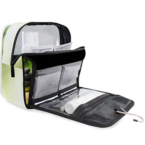 Alarge - Neceser para colgar, diseño de bambú zen japonés, ideal como bolsa de viaje, bolsa de cosméticos, organizador de maquillaje para mujeres y hombres