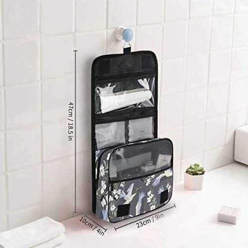 Alarge - Neceser para colgar, diseño de flores japonesas, bolsa para hacer gárgaras con flores, tamaño grande, portátil, para viajes, cosméticos y maquillaje, para mujeres y hombres