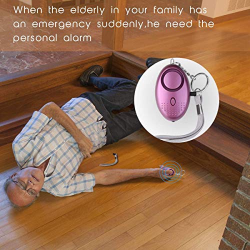 Alarma Personal, Alarma Personal de Emergencia, Scream Safesound, 3 Piezas 140DB Alarma Seguridad Autodefensa con Luz LED Llaveros para Mujeres, Niños, Ancianos, Turno Nocturno