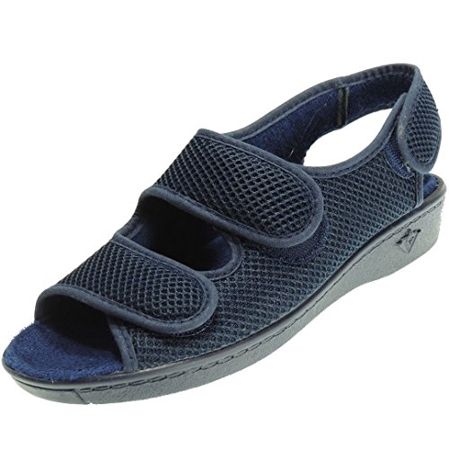 ALBEROLA 66750 Zapatilla Rejilla Nailon Punta Abierta Verano Forro Toalla Velcros para Mujer Azul Talla 40