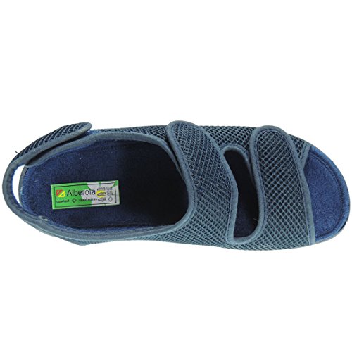 ALBEROLA 66750 Zapatilla Rejilla Nailon Punta Abierta Verano Forro Toalla Velcros para Mujer Azul Talla 40
