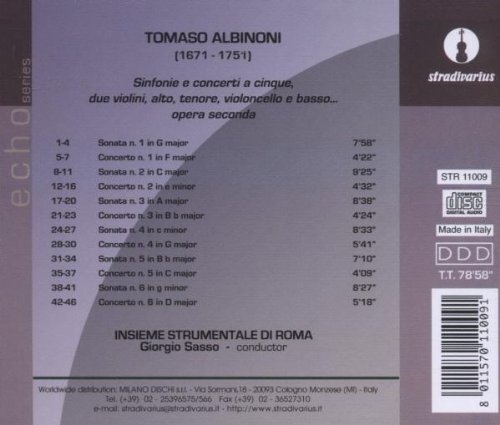 Albinoni: Sinfonías Y Conciertos, Op. 2