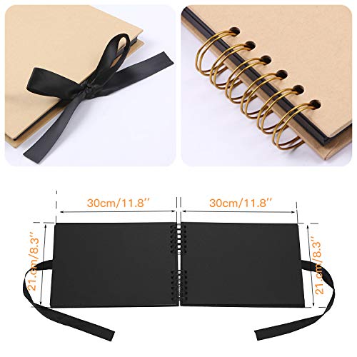 Album de Fotos Scrapbook, (80 Páginas) con 12 Metalic Marker Pens, DIY Scrapbooking Album Libros de Memoria para Boda Aniversario Novia Regalos de Cumpleanos, Recuerdos Familiares Álbumes de Bebé