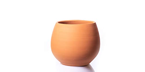 ALFAREROS DAMIAN CANOVAS Maceta DE Barro Color Terracota.+Plato Terracota.Modelo Cuenco 2.Medidas 18CM X1 8CM