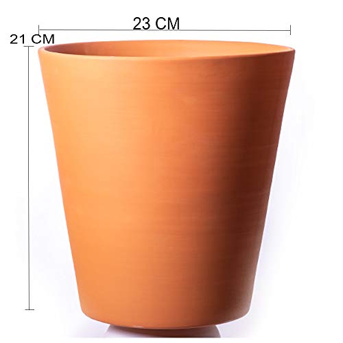 ALFAREROS DAMIAN CANOVAS Modelo CAÑA 2. Maceta Fabricada con Arcilla 23X 21 + 1 Plato diameto 23