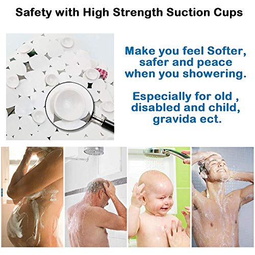 Alfombra De Ducha Antideslizante para Bañera Alfombra De Bañera Antirresbaladiza De Amarillo, Sueño De Vela PVC para Baño 70 X 35 Cm con Ventosas Fuertes (Style 05)