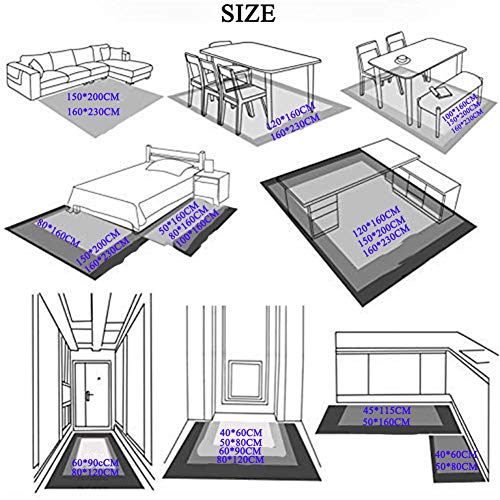 Alfombra mullida Alfombra Moderna Alfombra Rectangular Grupo de triángulos Gris Negro para Sala de Estar de 0,7 cm de Grosor - Gris Negro_80 * 120 cm