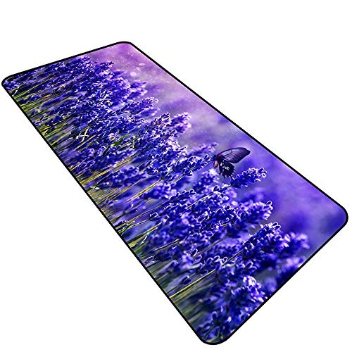 Alfombrilla de Ratón con Estampado de Flores Moradas Alfombrilla de Ratón Xxl Grande Alfombrilla de Ratón con Borde de Bloqueo Grande Para