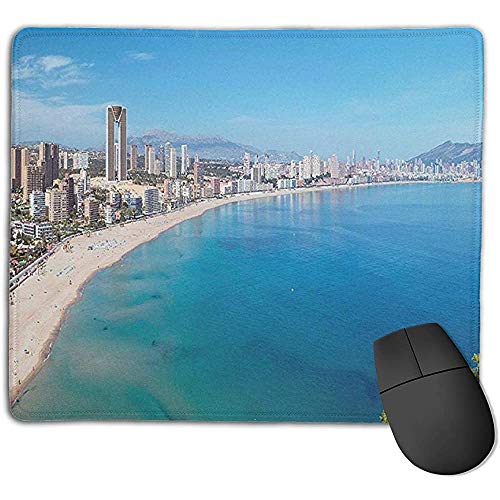 Alfombrilla para ratón, Alfombrilla de ratón Antideslizante a Prueba de Agua para portátil, Hermosas Vacaciones de Verano en Benidorm