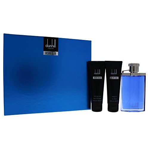 Alfred Dunhill Desire Blue London – Set de regalo de 3 piezas de 3.4 oz Edt Spray, 3 oz después del afeitado Bálsamo, 3oz ducha GEL3 Stück