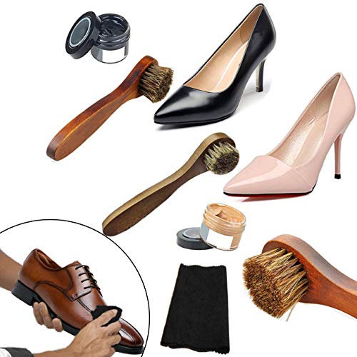 AlgaMarina Juego de Cepillos para Zapatos Limpiador de Zapatos Multifuncional para Limpieza y Cuidado de Zapatos, Botas, Asientos de Coche y Mueble de Piel (Modelo -2)