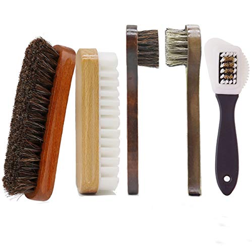 AlgaMarina Juego de Cepillos para Zapatos Limpiador de Zapatos Multifuncional para Limpieza y Cuidado de Zapatos, Botas, Asientos de Coche y Mueble de Piel (Modelo -2)