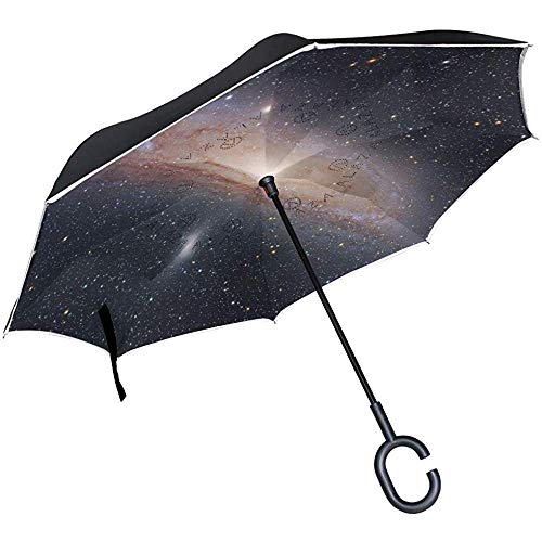 Alice Eva Paraguas inverso Madre Tierra Paraguas invertido Reversible para Golf Coche Viaje Lluvia Exterior Negro