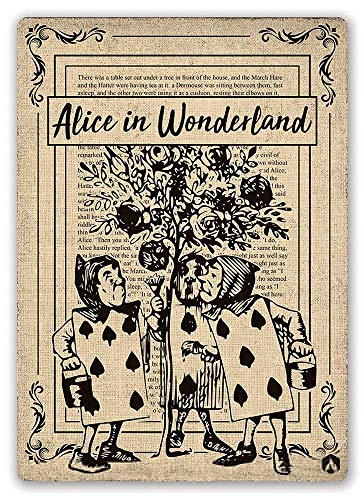 Alice in Wonderland Cartel de Chapa Retro Vintage Decoración de Pared Metal Bar Placa Pintura de Estrellas Patio Pub Taberna Tienda Bar Party Game Room Home Decoration Wall Plaque