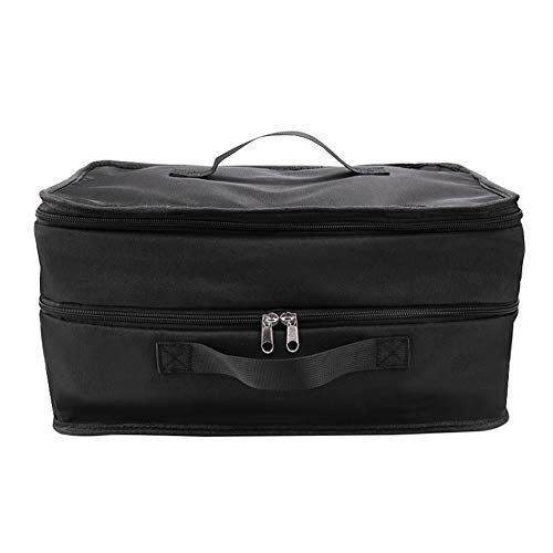 Alicer – Bolsa de viaje portátil, 3 capas, plegable, armario de pared, estantería, organizador de ropa, organizador de equipaje Negro Talla única