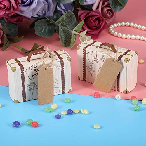 Alinory Candy Box, 50pcs/Set Novela Mini Maleta Elegante Caja de Regalo de Dulces de Cartón Portátil Boda Fiesta Cumpleaños