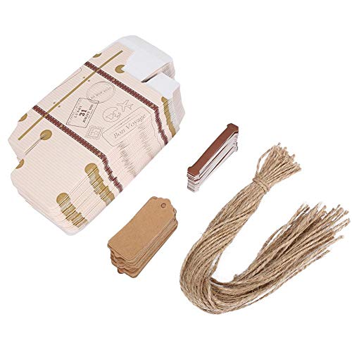 Alinory Candy Box, 50pcs/Set Novela Mini Maleta Elegante Caja de Regalo de Dulces de Cartón Portátil Boda Fiesta Cumpleaños