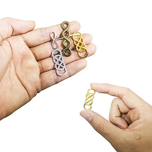 Allazone 70 Pz Aleación en Forma de Símbolo, Infinito Aleación Alambre para Manualidades, Joyería, Pulsera, Collar, Pendientes, Joyería, Accesorios de Decoración