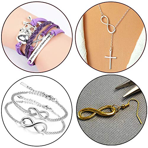Allazone 70 Pz Aleación en Forma de Símbolo, Infinito Aleación Alambre para Manualidades, Joyería, Pulsera, Collar, Pendientes, Joyería, Accesorios de Decoración