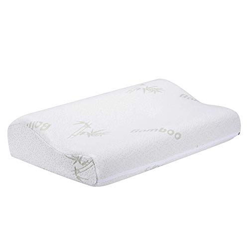 Almohada Cervical y Ortopédica, Mogomiten Almohada De Espuma Con Memoria - Almohada Hipoalergénica Para El Sueño Anti-Ronquido - 50 × 30 Cm (Blanco)