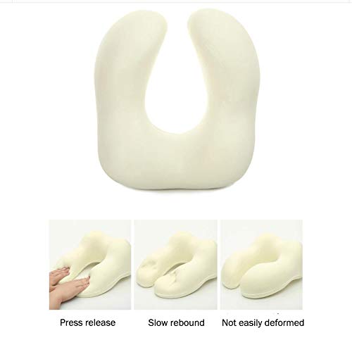 Almohada de viaje, cómodo cojín portátil para la cabeza del cuello, con estuche, máscara para los ojos y tapones para los oídos, para el avión, el tren, el automóvil, el viaje, la lectura, el s