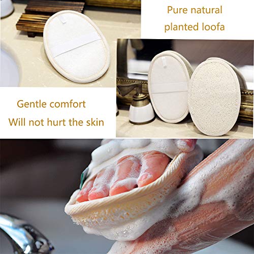 Almohadilla esponjosa esponjosa exfoliante, esponja esponjilla esponjilla lufa y esponja natural, esponja vegetal y material de tela de rizo Depurador esponja Loofa (6片)