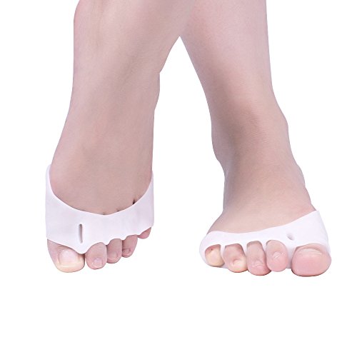 Almohadillas separadoras de gel para dedos de los pies, de silicona, para aliviar el dolor en el metatarso y el dolor de juanetes, talla única.