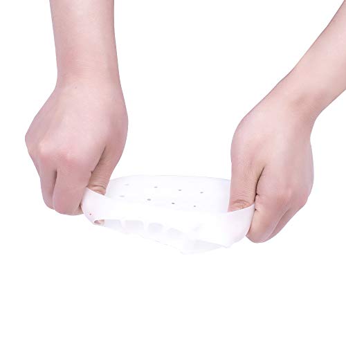 Almohadillas separadoras de gel para dedos de los pies, de silicona, para aliviar el dolor en el metatarso y el dolor de juanetes, talla única.