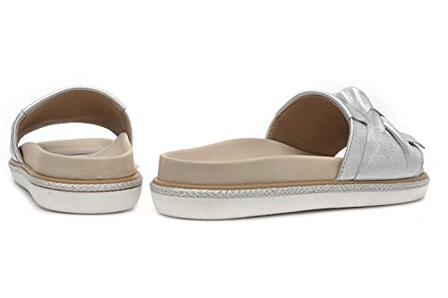 Alpe Jazmine - Sandalia Fabricada en Piel en Color Plata - 37-36840341-36 - Saffron (41 EU)