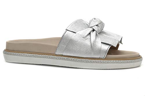 Alpe Jazmine - Sandalia Fabricada en Piel en Color Plata - 37-36840341-36 - Saffron (41 EU)