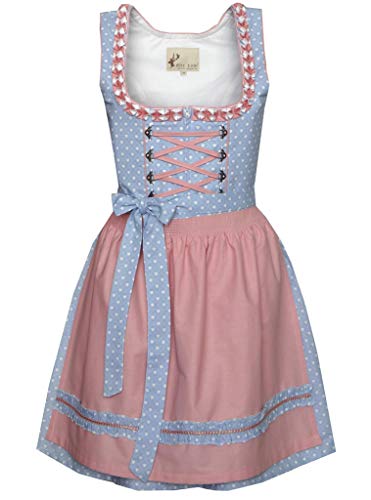 Alte Liebe Auténtico Vestido de Halloween bávaro 2 PC. alemán Dirndl con Delantal de Encaje Oktoberfest Trachten tamaño 32-46 (42)