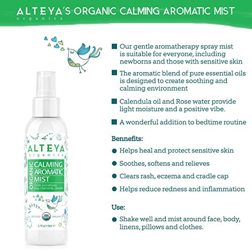 Alteya Organic Bruma Calmante para Bebé 110 ml – USDA Certificado Puro Bio Producto Natural Relajante