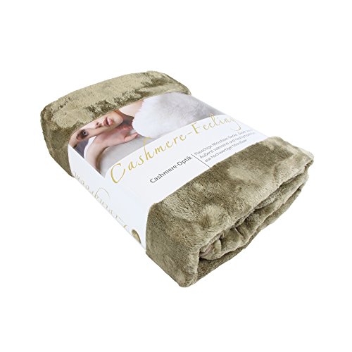 Amago Manta de sofá, Sensación de Cachemira, Marrón topo, 220 x 240 cm, 40024-71-2040