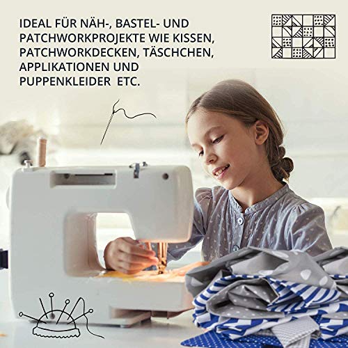 Amazinggirl - Tela de algodón 100% color blanco de 1,6 m x 0,5 m – Tejido para coser tejido de algodón liso Öko-Tex Standard 100