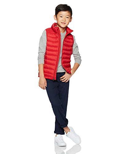 Amazon Essentials Boys' Lightweight Water-Resistant Packable Puffer Vest Camiseta sin Mangas, Rojo (Strong Red), Medium