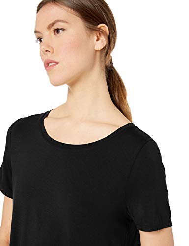 Amazon Essentials - Camiseta de manga corta holgada con cuello redondo para mujer, Negro, US S (EU S - M)