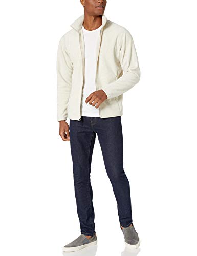 Amazon Essentials - Chaqueta de forro polar con cremallera completa para hombre, Avena, US M (EU M)