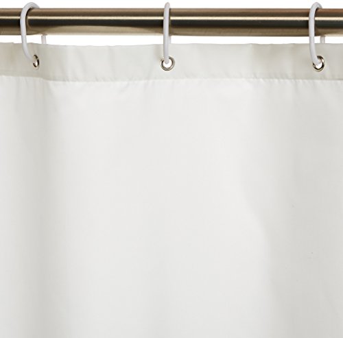 AmazonBasics - Cortina de ducha de poliéster (180 x 180 cm), color blanco