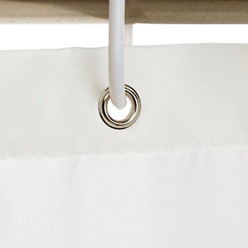AmazonBasics - Cortina de ducha de poliéster (180 x 180 cm), color blanco