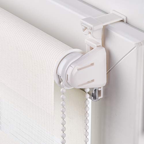 AmazonBasics - Estor enrollable de doble capa, 76 x 150 cm, Crema