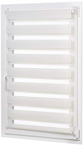 AmazonBasics - Estor enrollable de doble capa, 76 x 150 cm, Crema