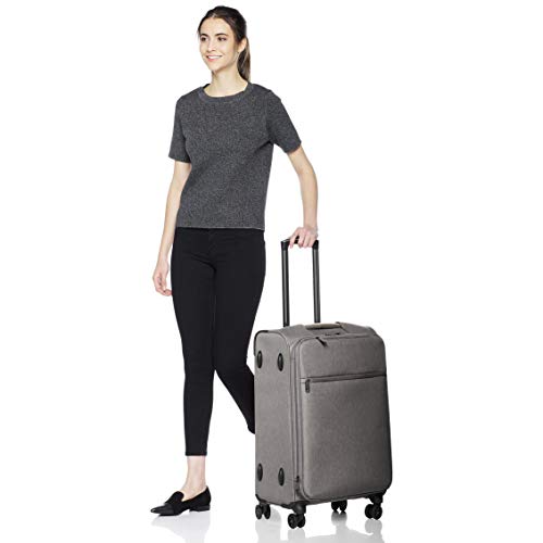 AmazonBasics – Maleta con ruedas flexible acolchada Belltown, 68 cm, Gris
