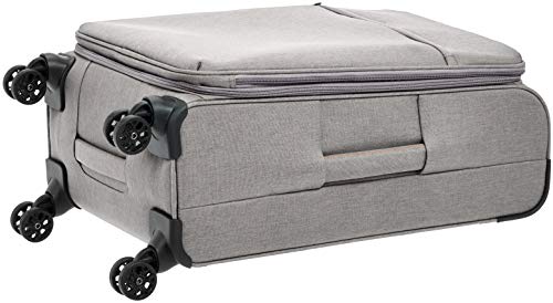 AmazonBasics – Maleta con ruedas flexible acolchada Belltown, 68 cm, Gris