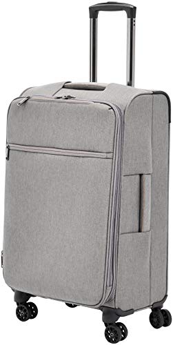 AmazonBasics – Maleta con ruedas flexible acolchada Belltown, 68 cm, Gris