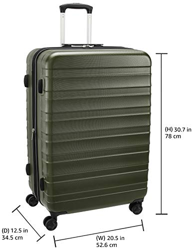 AmazonBasics - Maleta de alta calidad, rígida y sólida, 78 cm - Verde