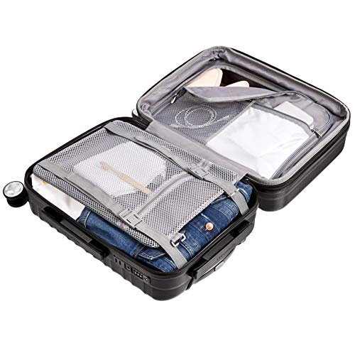 AmazonBasics - Maleta rígida giratoria prémium de 55 cm, negra