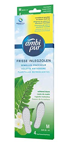 Ambipur Plantillas deshechables absorben mal olor y perfuman (7 días de uso), Talla S 36-38, 4 Pares