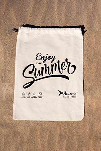 Amiaire Toalla de Playa XL Javea Amarilla & Gris - Toalla de Playa Gigante 100% algodón - Tamaño : 180 x 200 cm - Incluye Bolsa de Viaje - Secado rápido - Toalla de Playa fouta Doble