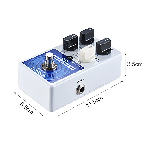 ammoon POCKECHO Demora y Looper Pedal de Efectos de Guitarra 8 Efectos de Retardo Max. 300s Loop Time Tap Tempo Function True Bypass (POCKECHO)